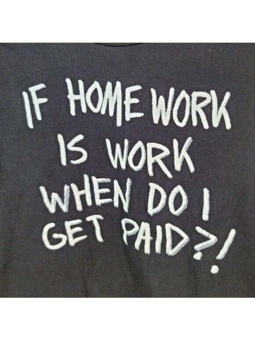Children's Place Boys Funny Homework T Shirt Black SZ 10 Large Humor Long Sleeve